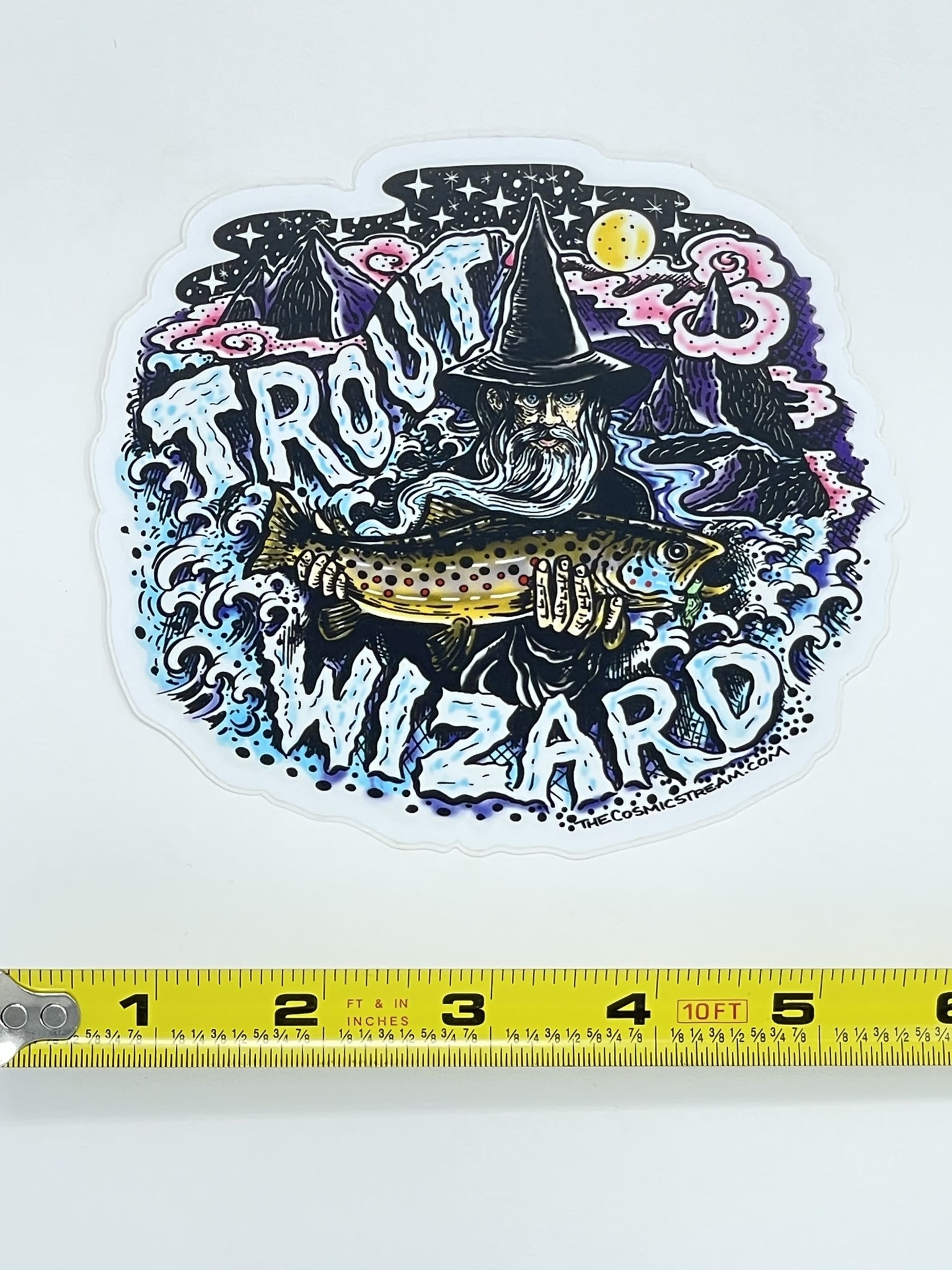 Cosmic Stream Trout Wizard Sticker
