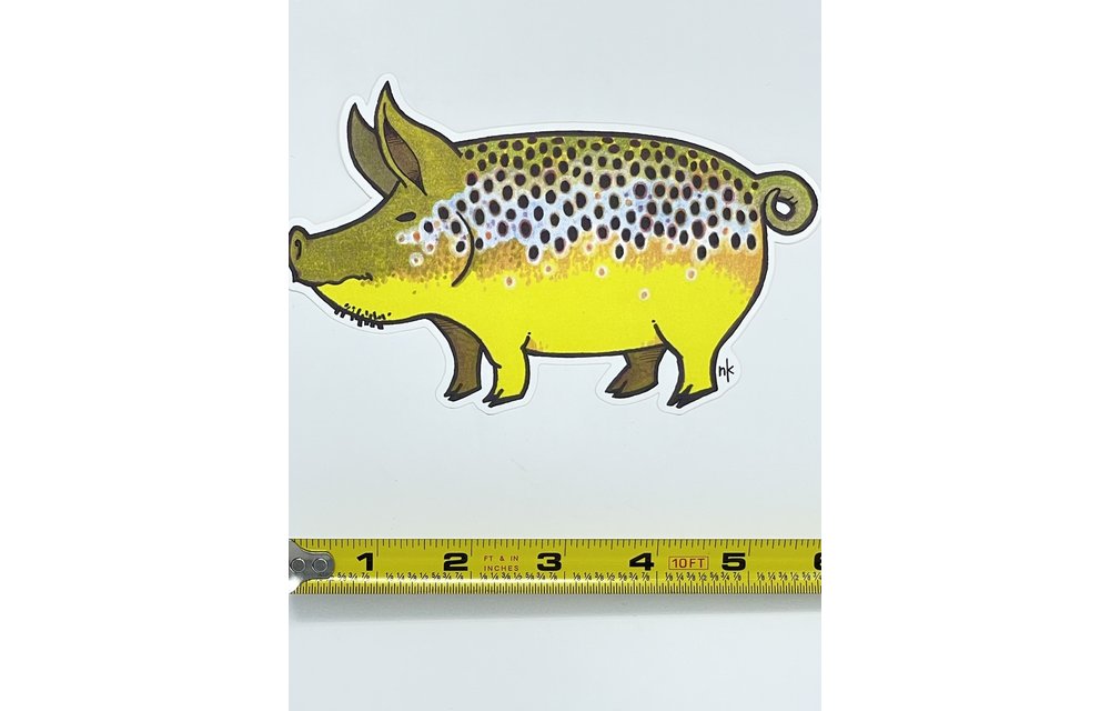 Nate Karnes Brown Trout Pig Sticker