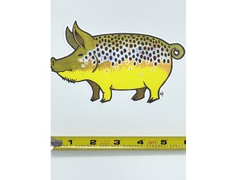Nate Karnes Brown Trout Pig Sticker