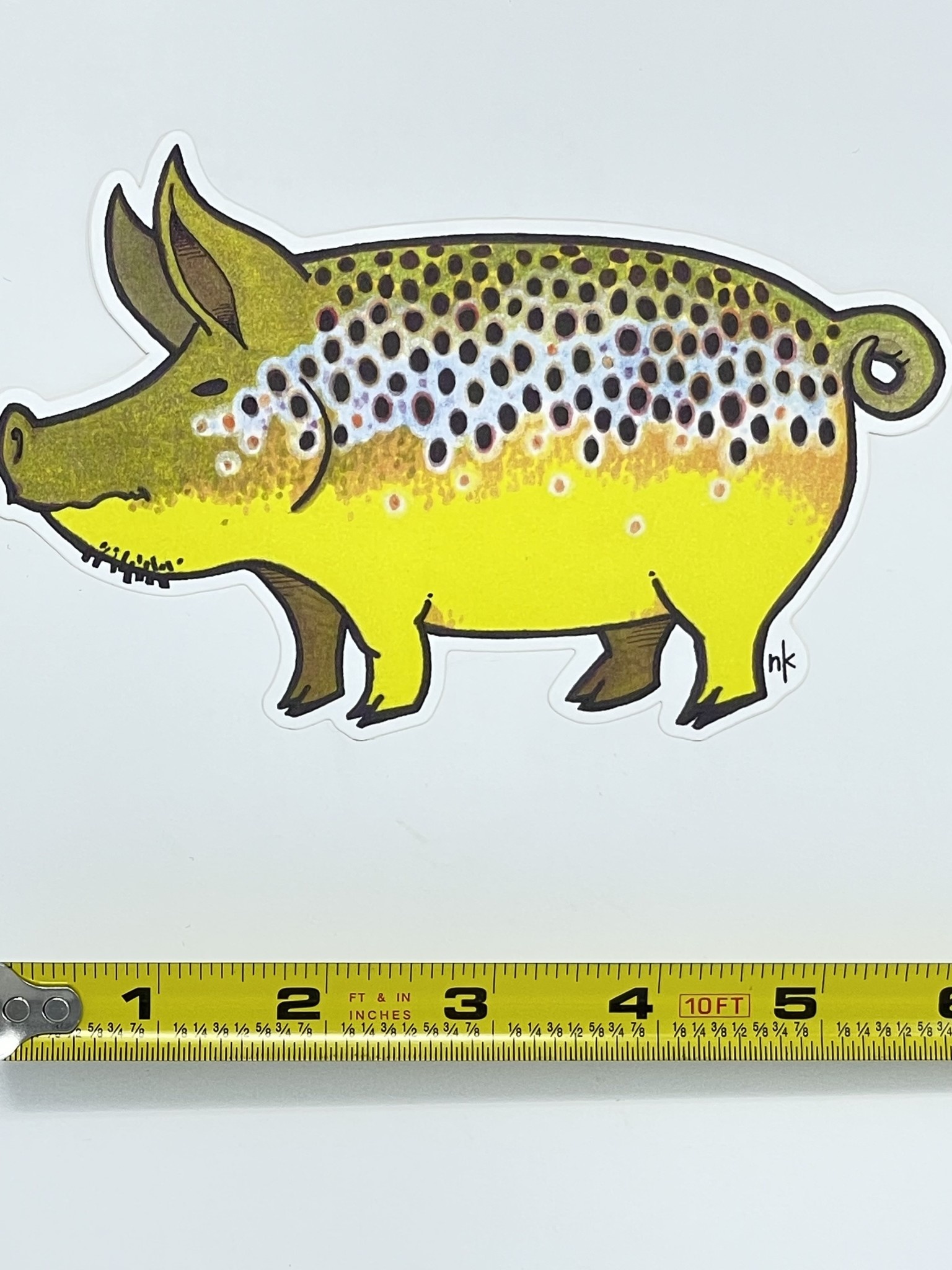 Nate Karnes Brown Trout Pig Sticker