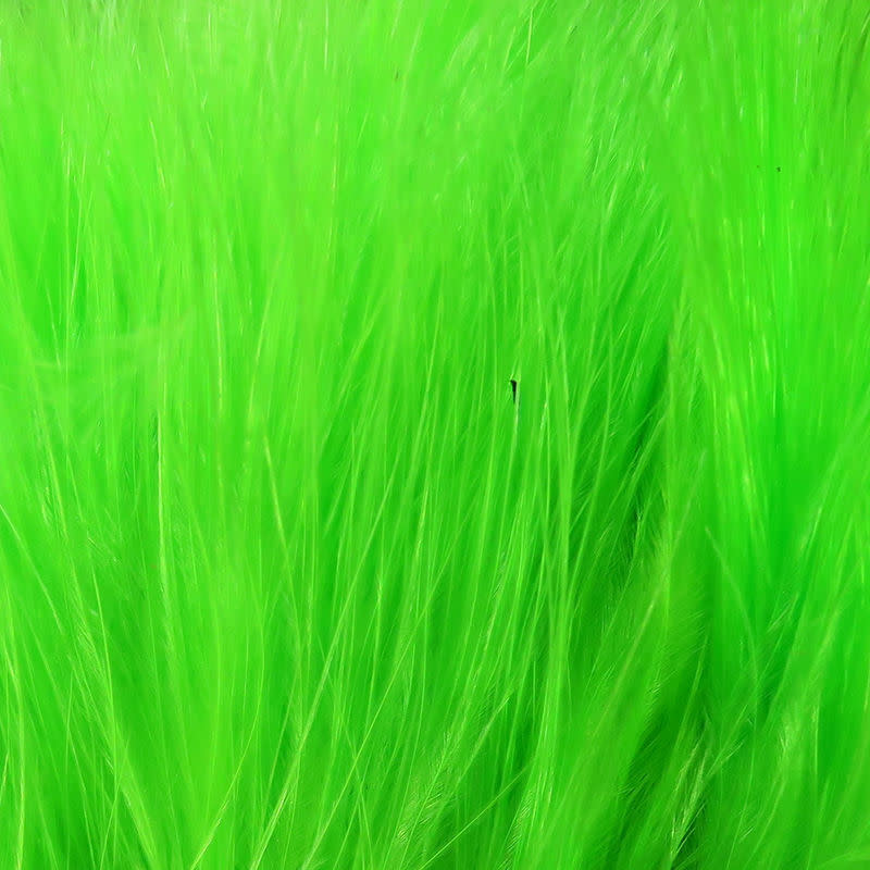 Hareline Strung Marabou Blood Quills Fluorescent Green