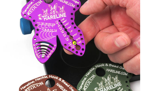 Hareline Hackle, Hook And Bead Gauge