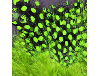 Strung Guinea Feathers Chartreuse