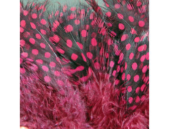 Strung Guinea Feathers Claret #63