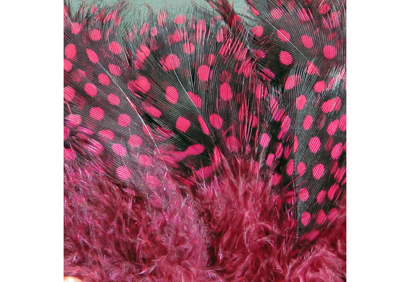 Strung Guinea Feathers Claret #63