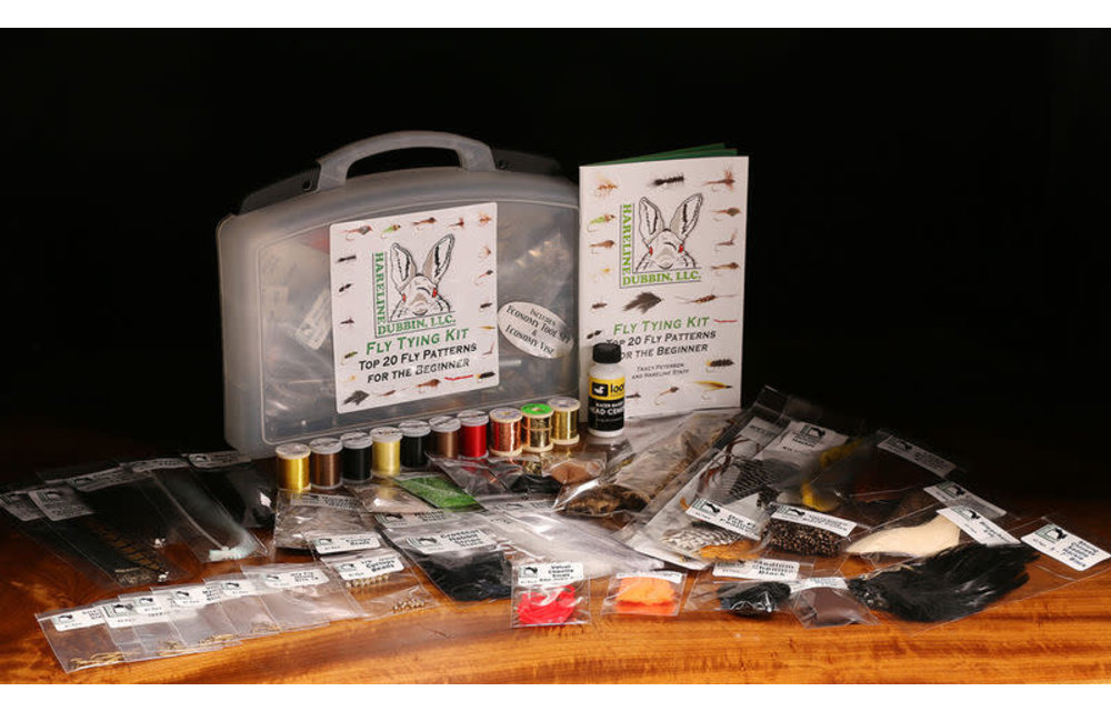 HARELINE Hareline Fly Tying Material Kit With Economy Tools and Vise