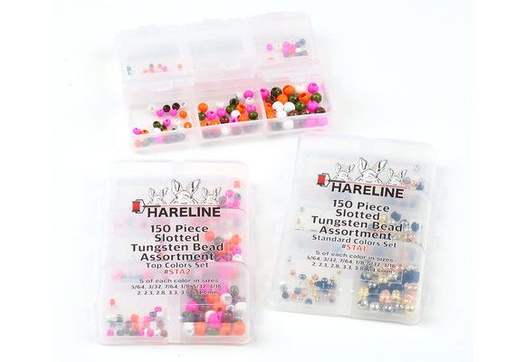 150 Piece Slotted Tungsten Bead Standard Color Assortment