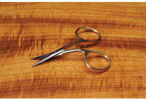 Arrow Scissor, 3-1/2", Bent Shaft, Gold Loops, Straight