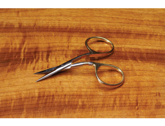Arrow Scissor, 3-1/2", Bent Shaft, Gold Loops, Straight