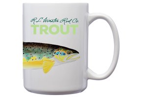 R.L. Winston White 15 oz. Mug w/ Brown Trout