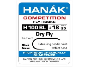 Hanak H100 Barbless Dry Fly Hooks 25 Pack