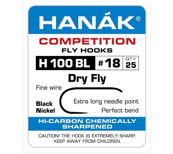 Hanak H100 Barbless Dry Fly Hooks 25 Pack