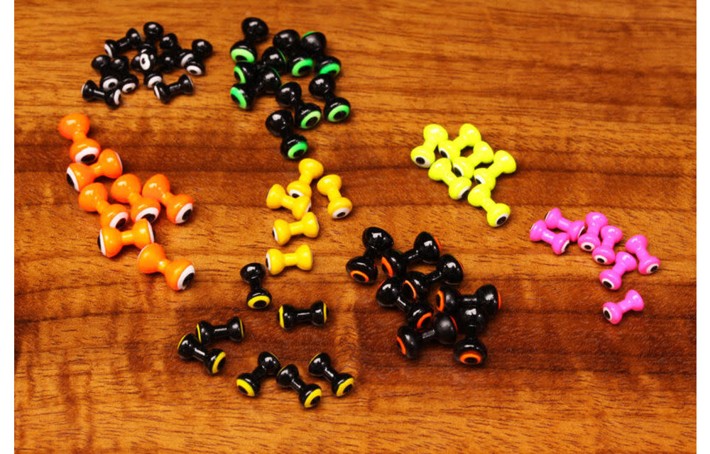 Small Double Pupil Lead Eyes #5 Fl Orange W White and Black