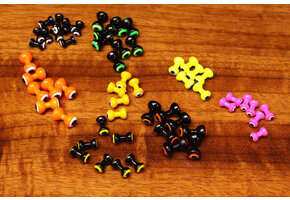 Small Double Pupil Lead Eyes #5 Fl Orange W White and Black