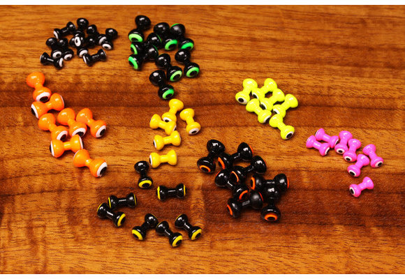 Small Double Pupil Lead Eyes #5 Fl Orange W White and Black