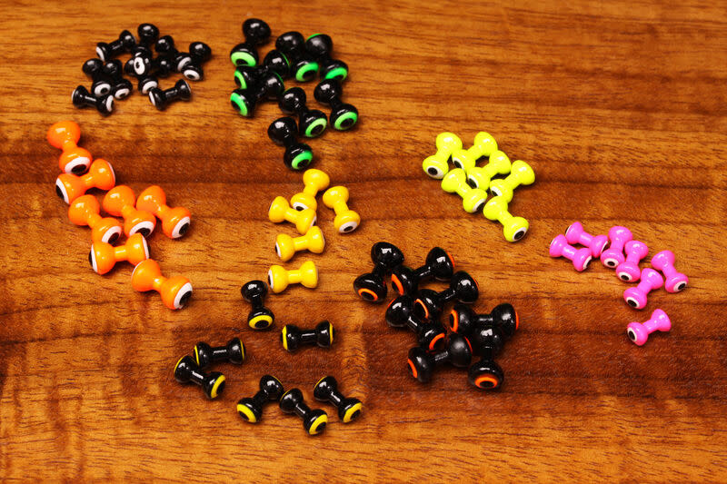 Small Double Pupil Lead Eyes #5 Fl Orange W White and Black