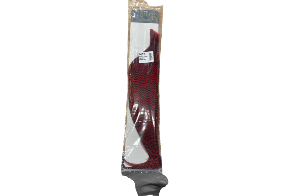 Whiting Farms High & Dry Hackle Half Cape - Grizzly Dyed Red