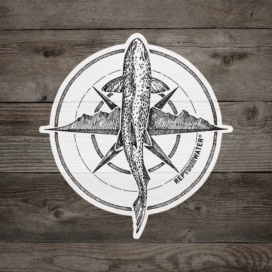RYW Brown Trout Compass Sticker