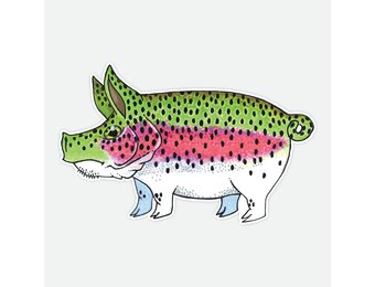 Nate Karnes Rainbow Trout Pig Sticker