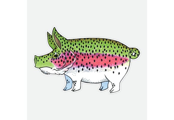 Nate Karnes Rainbow Trout Pig Sticker
