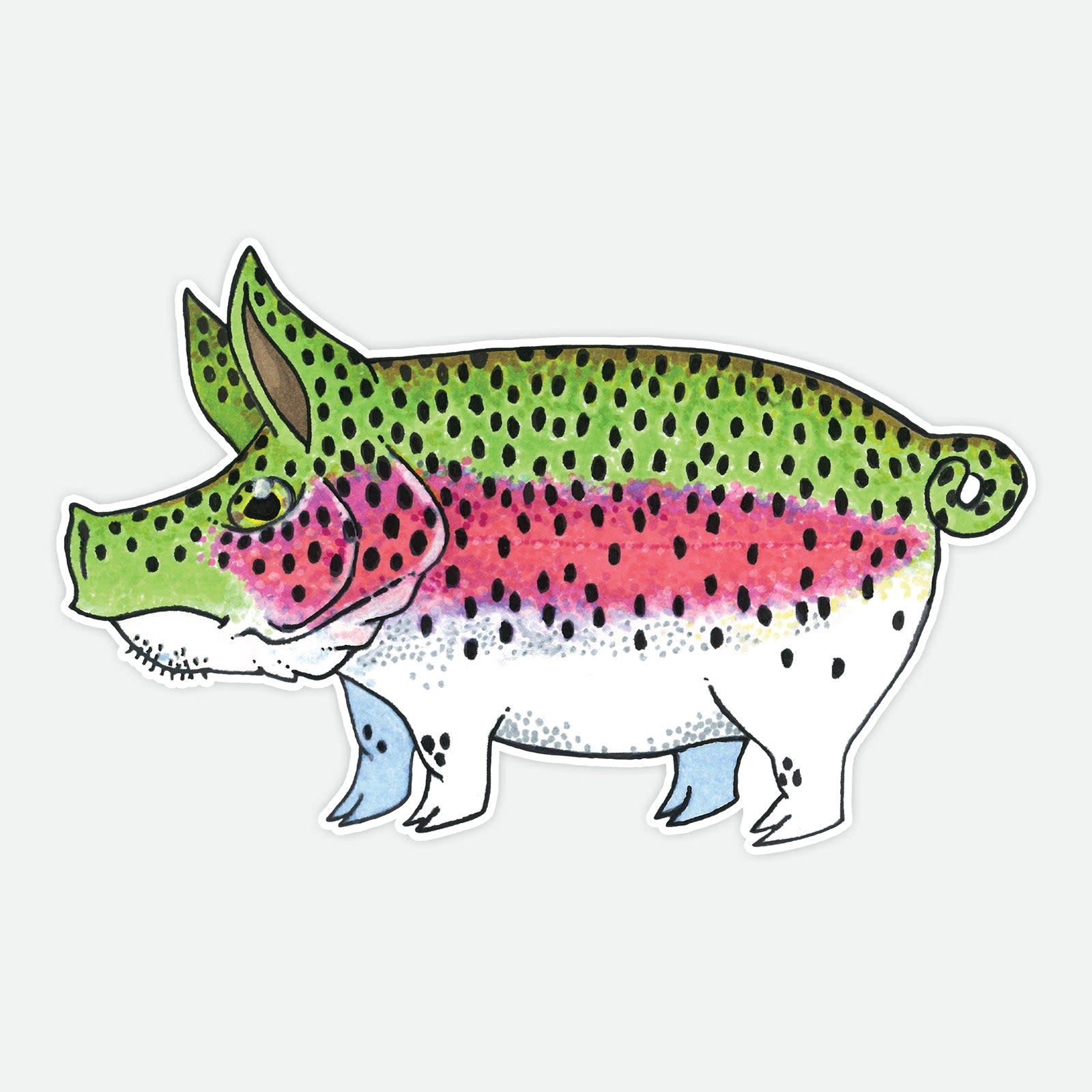 Nate Karnes Rainbow Trout Pig Sticker
