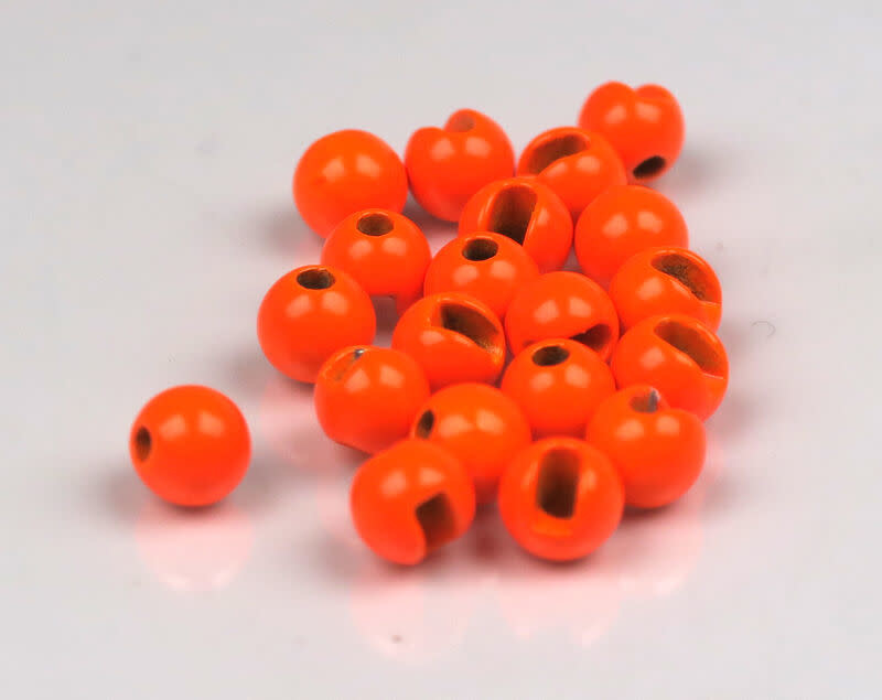 Hareline Fluorescent Orange Slotted Tungsten Beads