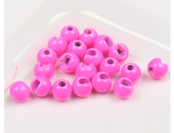 Hareline Fluorescent Pink Slotted Tungsten Beads