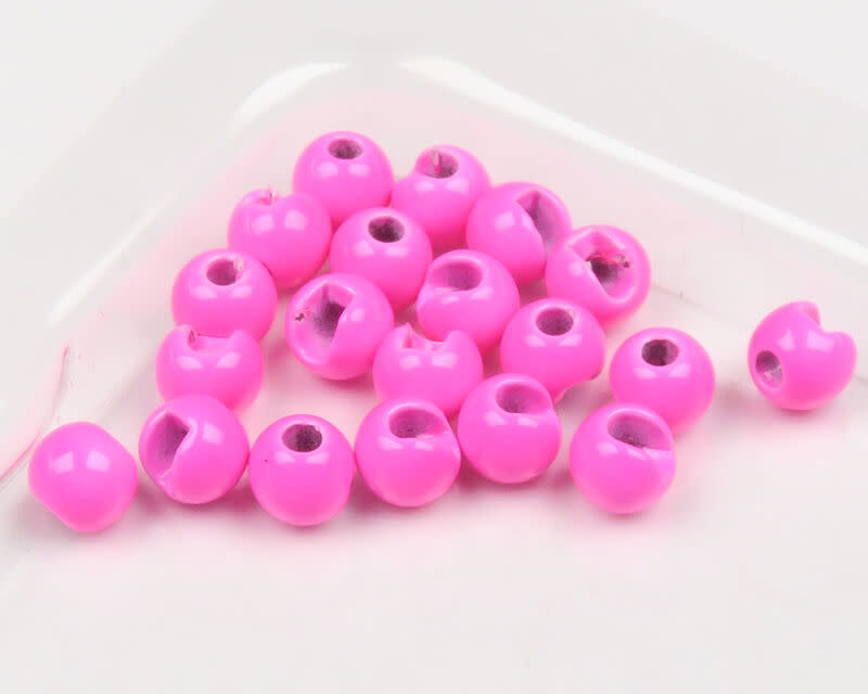 Hareline Fluorescent Pink Slotted Tungsten Beads