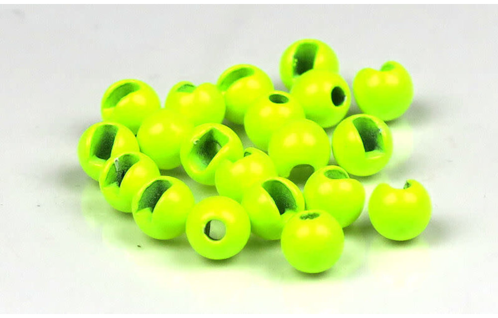 Hareline Fluorescent Yellow Slotted Tungsten Beads