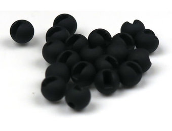 Hareline Matte Black Slotted Tungsten Beads