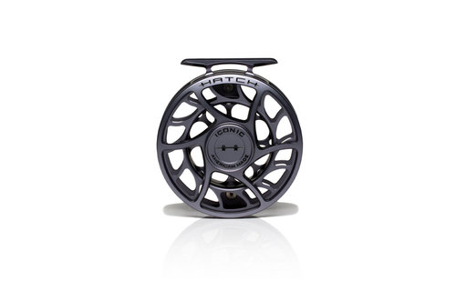 Hatch Outdoors Iconic 5+ Mid-Arbor Fly Reel Grey/Black