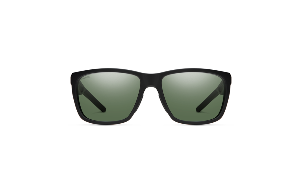 Smith Longfin Sunglasses - Matte Black || ChromaPop Polarized Gray Green