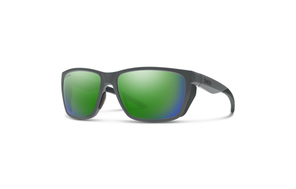 Smith Longfin Sunglasses - Matte Cement || ChromaPop Polarized Green Mirror