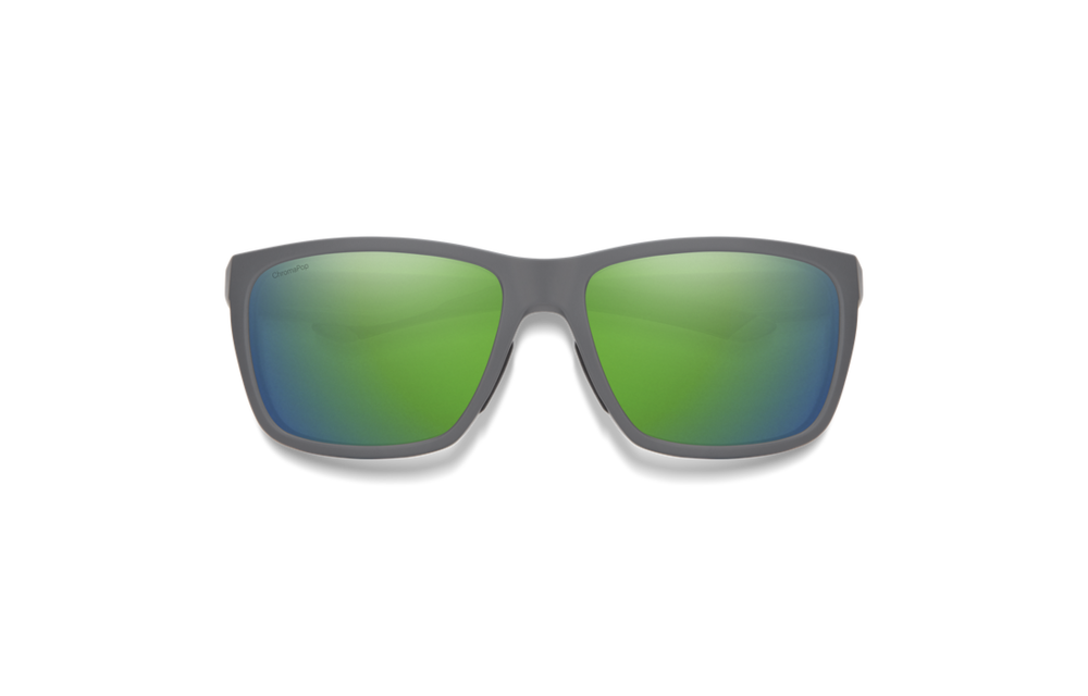 Smith Longfin Sunglasses - Matte Cement || ChromaPop Polarized Green Mirror