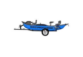 BYFG Blue Drift Boat Sticker