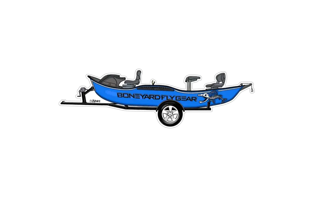 BYFG Blue Drift Boat Sticker
