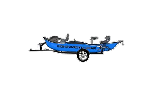 BYFG Blue Drift Boat Sticker