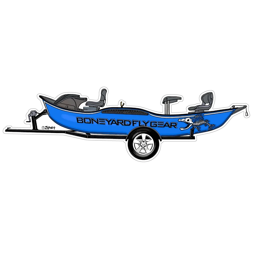 BYFG Blue Drift Boat Sticker