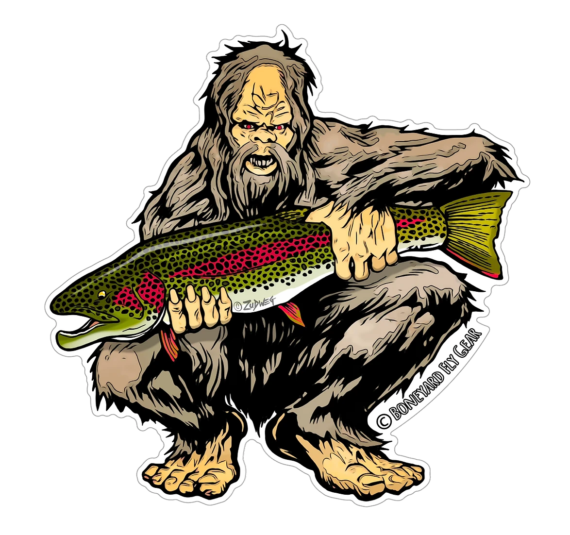 BYFG Sasquatch Leopard Rainbow Sticker