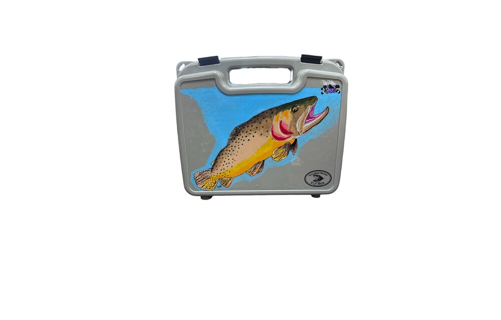 Hand Painted Fly Boxes by Wes Ashcroft - Cutthroat - Salmon River