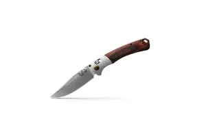 Benchmade MINI CROOKED RIVER | GRAY ALUMINUM & WOOD | CLIP-POINT