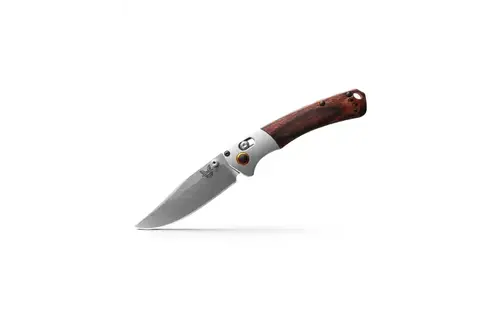 Benchmade MINI CROOKED RIVER | GRAY ALUMINUM & WOOD | CLIP-POINT