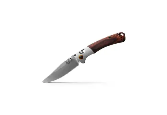 Benchmade MINI CROOKED RIVER | GRAY ALUMINUM & WOOD | CLIP-POINT