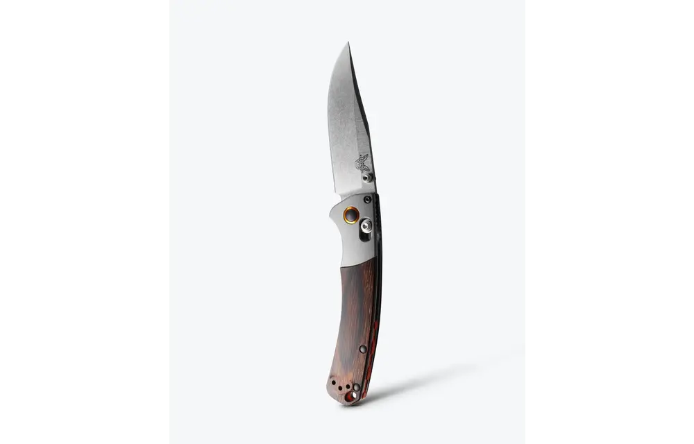 Benchmade MINI CROOKED RIVER | GRAY ALUMINUM & WOOD | CLIP-POINT