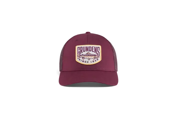 Grundens Trout Patch Trucker Hat - Maroon
