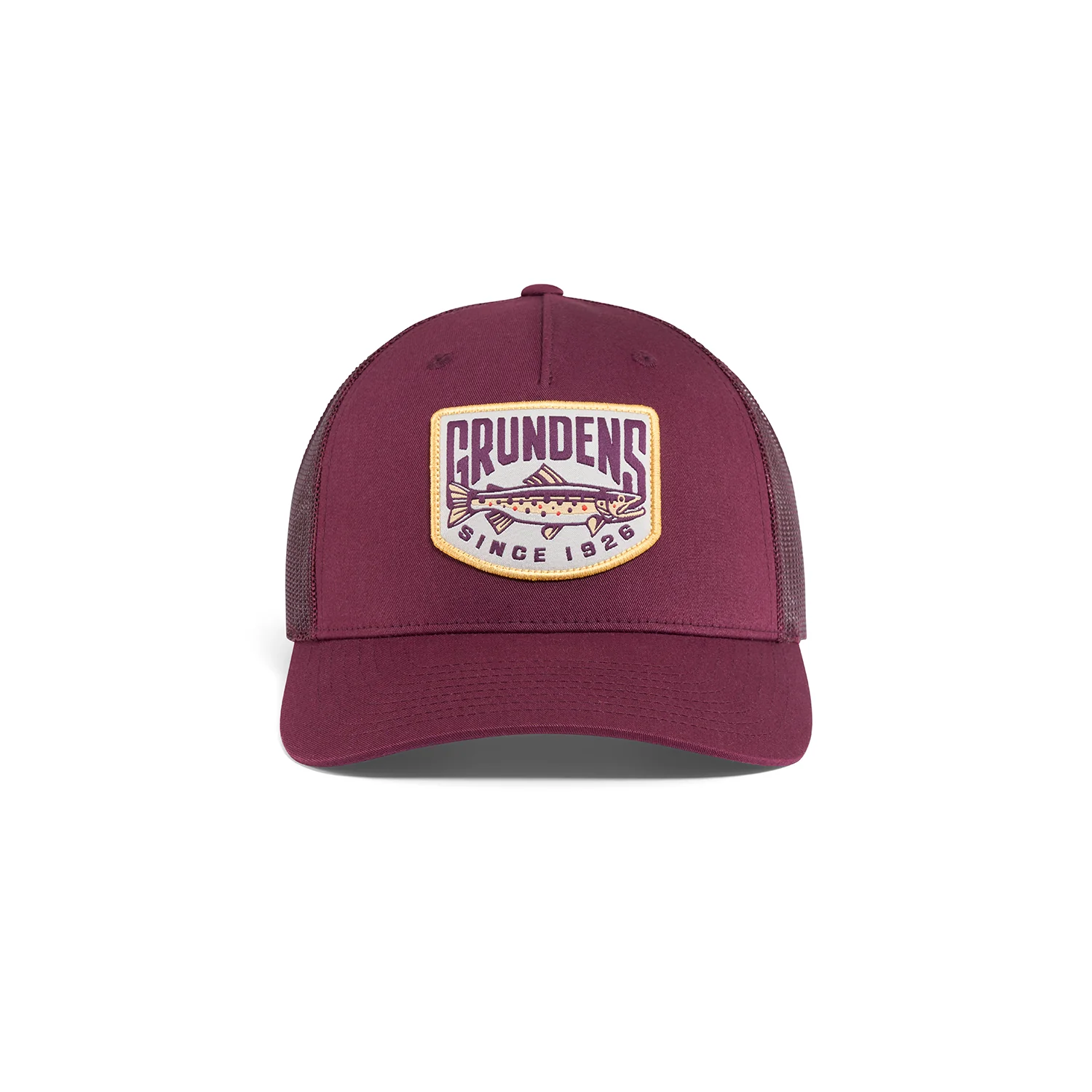 Grundens Trout Patch Trucker Hat - Maroon