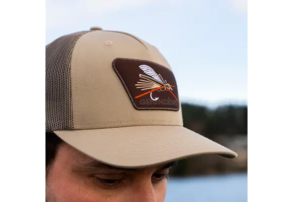 Grundens CC Hopper Trucker Hat -  Pale Khaki / Loden