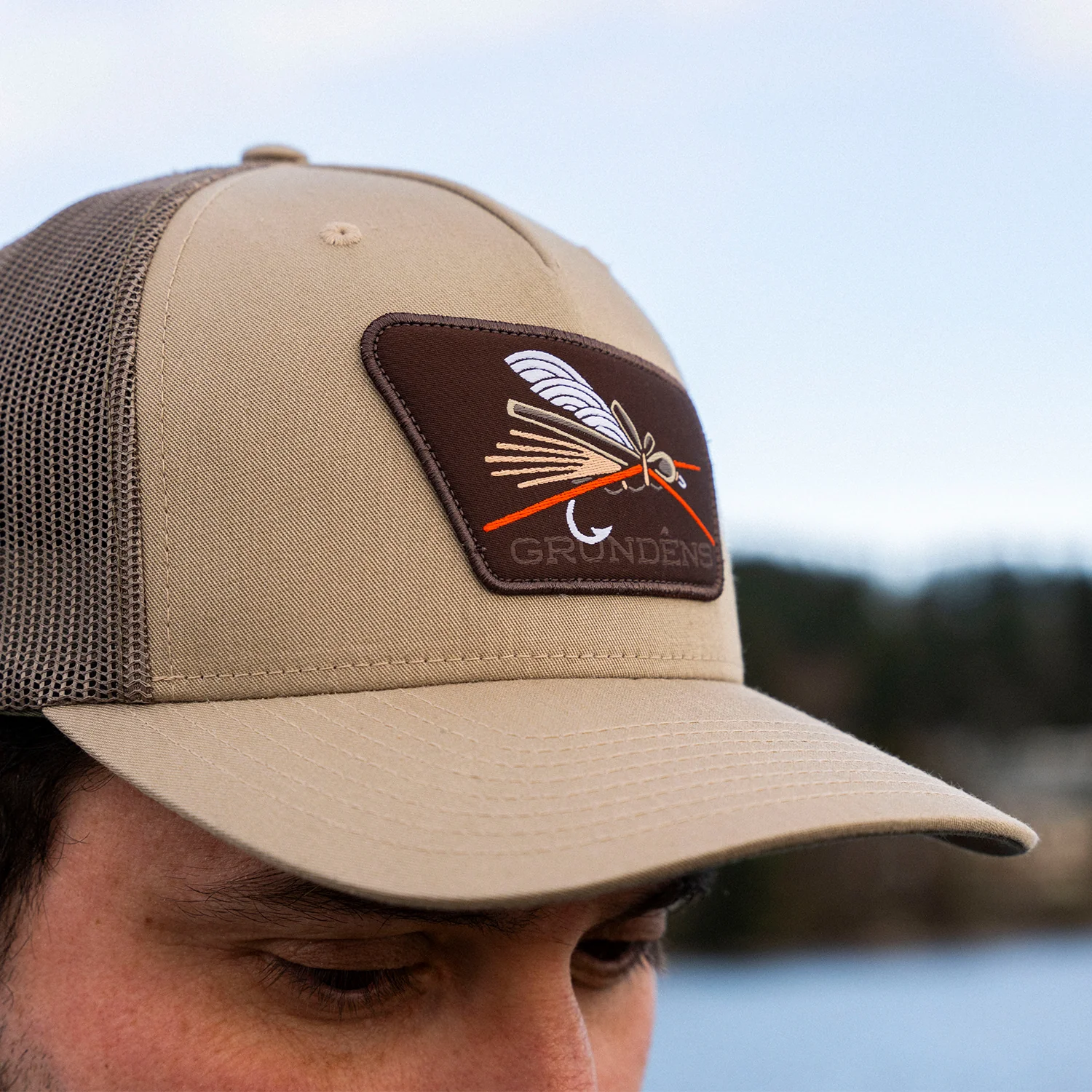 Grundens CC Hopper Trucker Hat -  Pale Khaki / Loden
