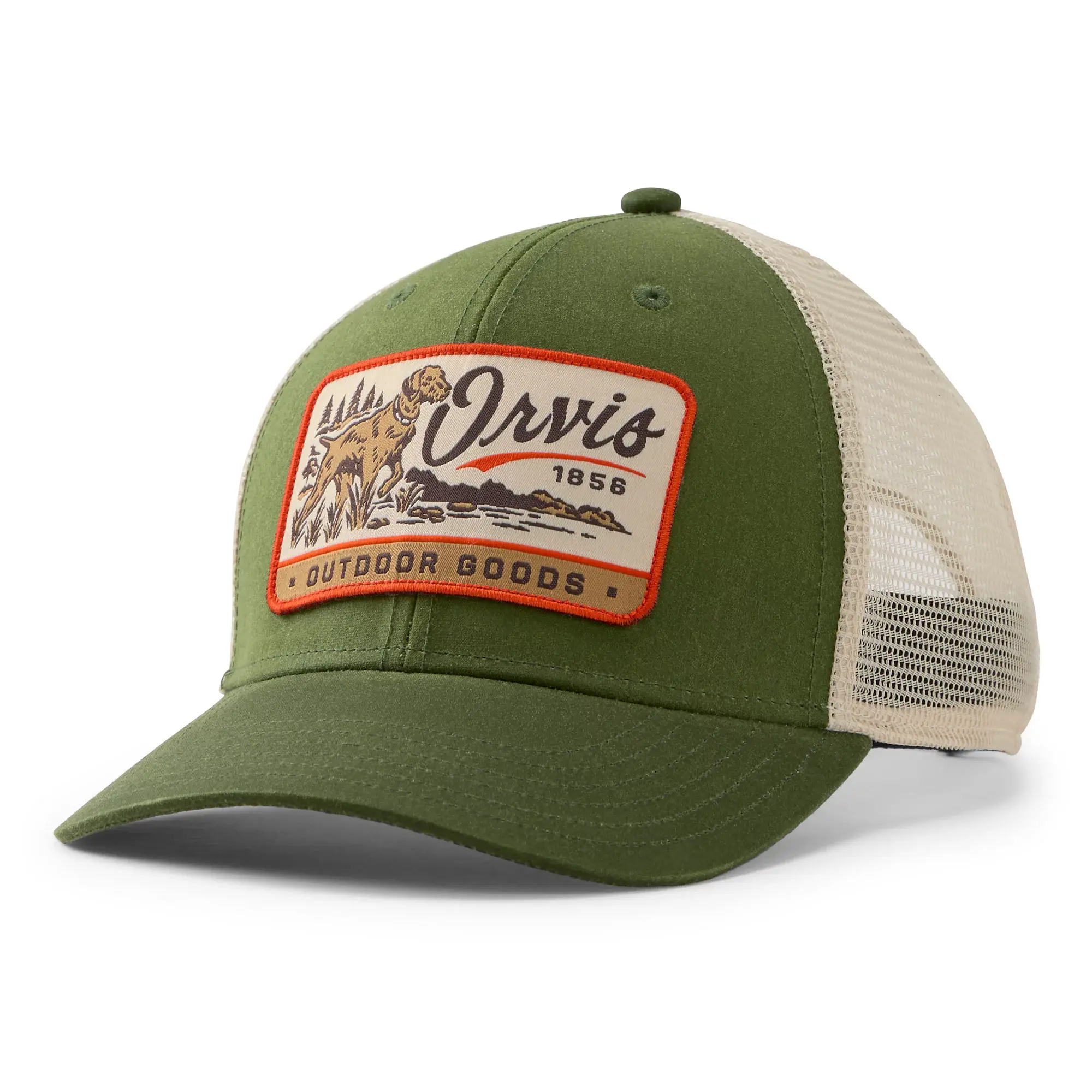 Orvis Pointer Waxed Cotton Trucker Hat - Loden
