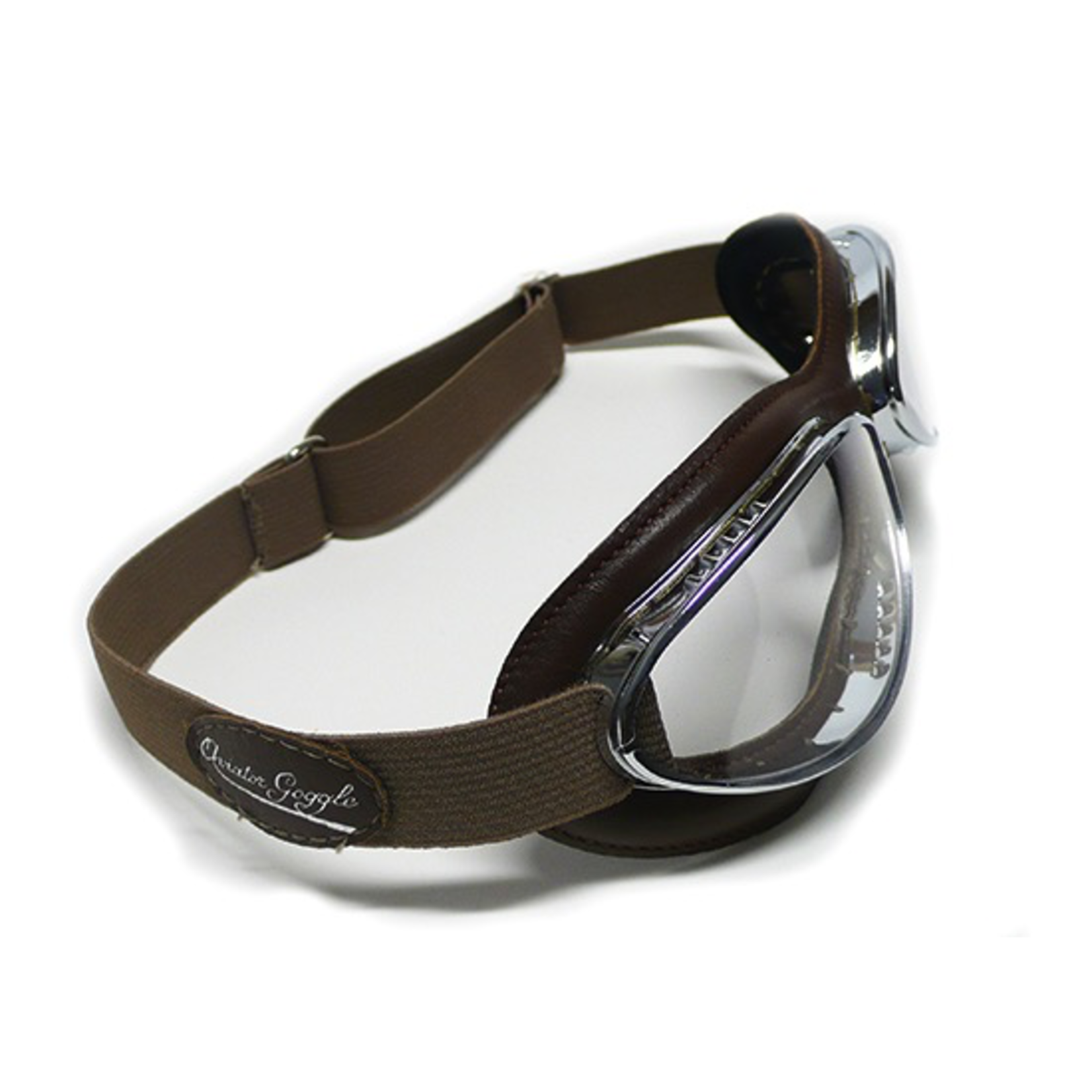 Apparel Goggles, Aviator Chrome Brown Leather (France)